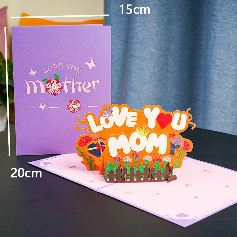 Tarjeta de felicitación emergente con flores en 3D para cumpleaños, día de la madre, día del padre, graduación, aniversario de bodas, mejórate pronto, simpatía