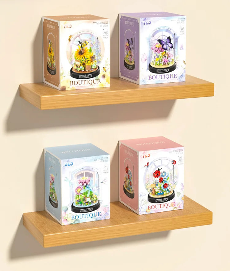 Adults Bouquet Flowers Micro Building Blocks Construction Set for Children Girl 9 to 12 Years Old Animal Insert Mini Bricks Toys