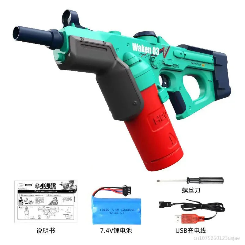 2024 Electric Toy Water Gun Dolphin Outdoor Portable Swimming Pool Battle Party Large Capacity Water Toy Gun Gift for Kid Adult