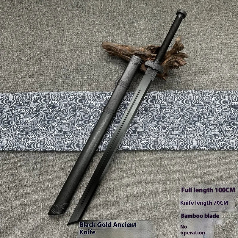 Tai Sword Katana Oriental Draw Sword with Sheath Tang Hengdao Wooden Sword Ancient Style Children's Toy Bamboo Wooden