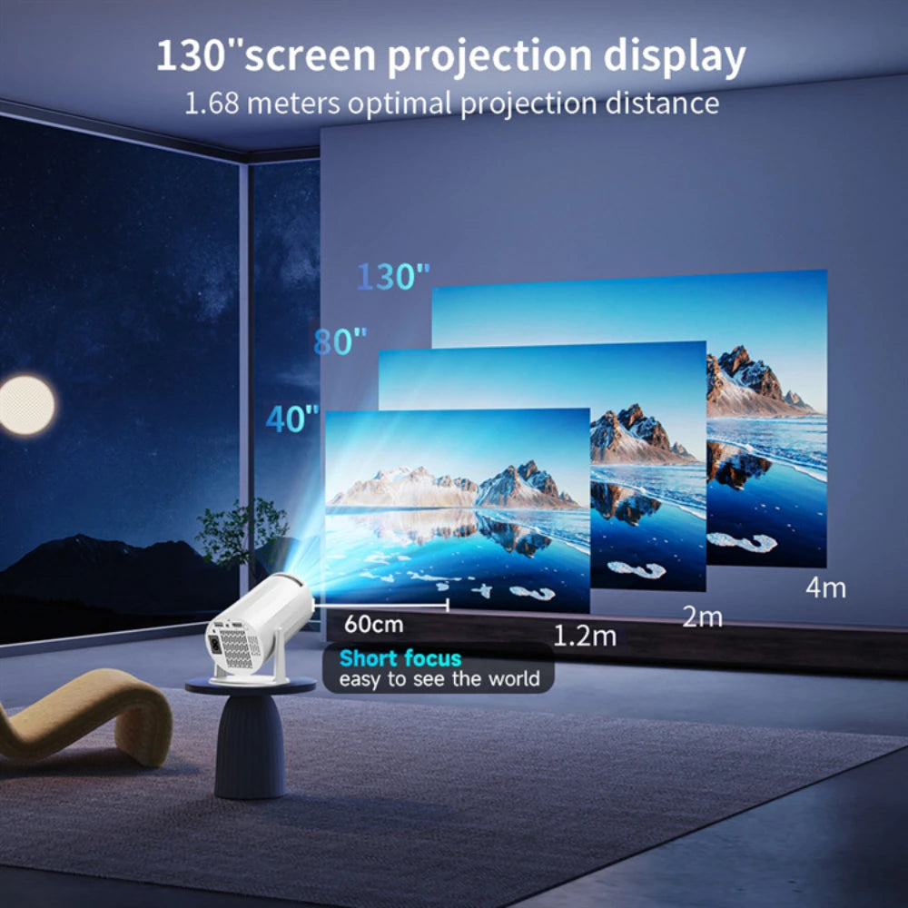 HY330 Projector 4k Ultra HD Smart Home Theater Phone Projection Android 11.0BT5.0 Portable Projector 720P 200ANSI Game Projectio