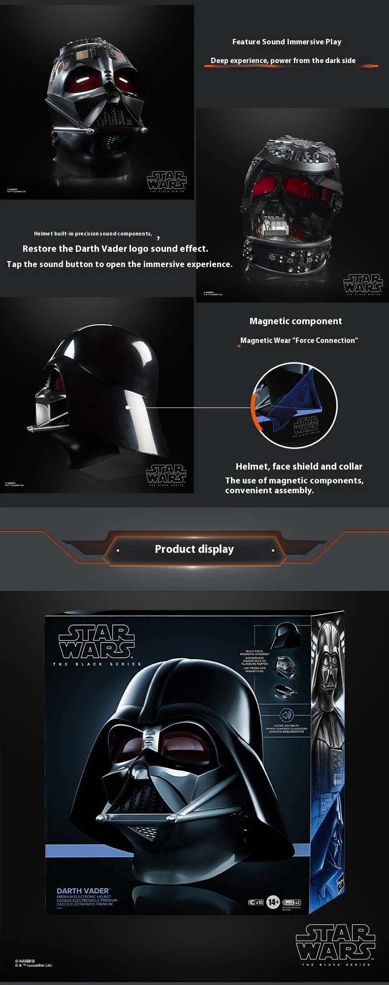 Star Wars 1:1 Darth Vader Battle Artillery Marvel Ant-Man Black Panther Duke Iron Man Cos Wearable Voice-Activated Helmet