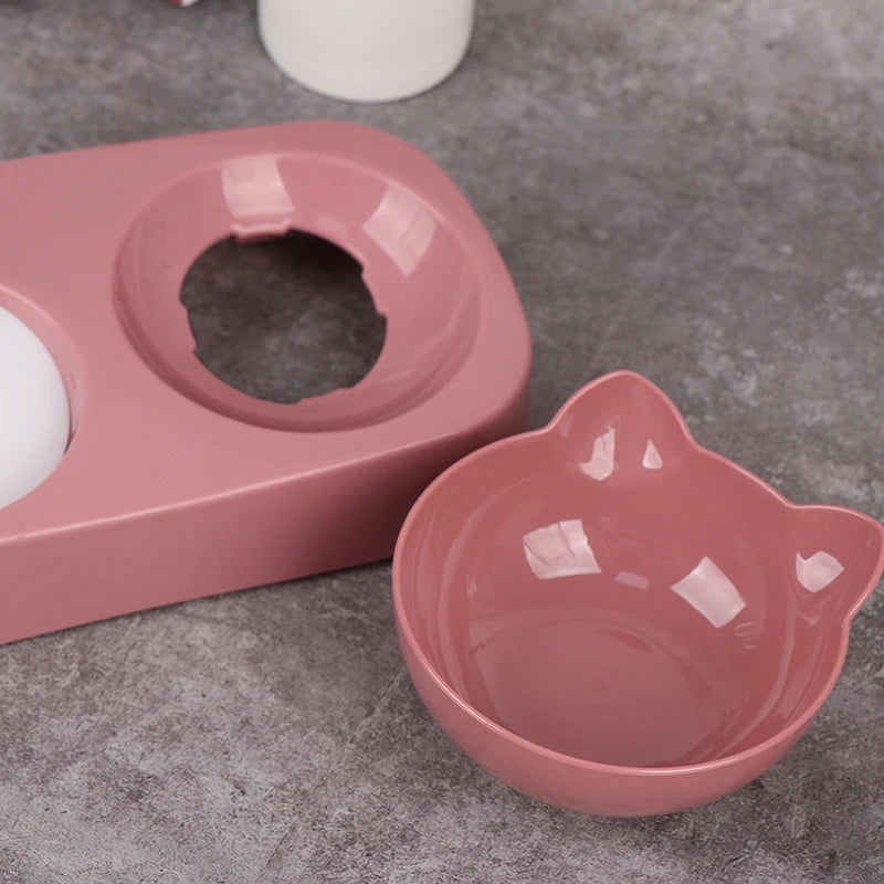 2 in 1 Cat Bowl Water Dispenser Automatic Water Storage Container Pet Feeder