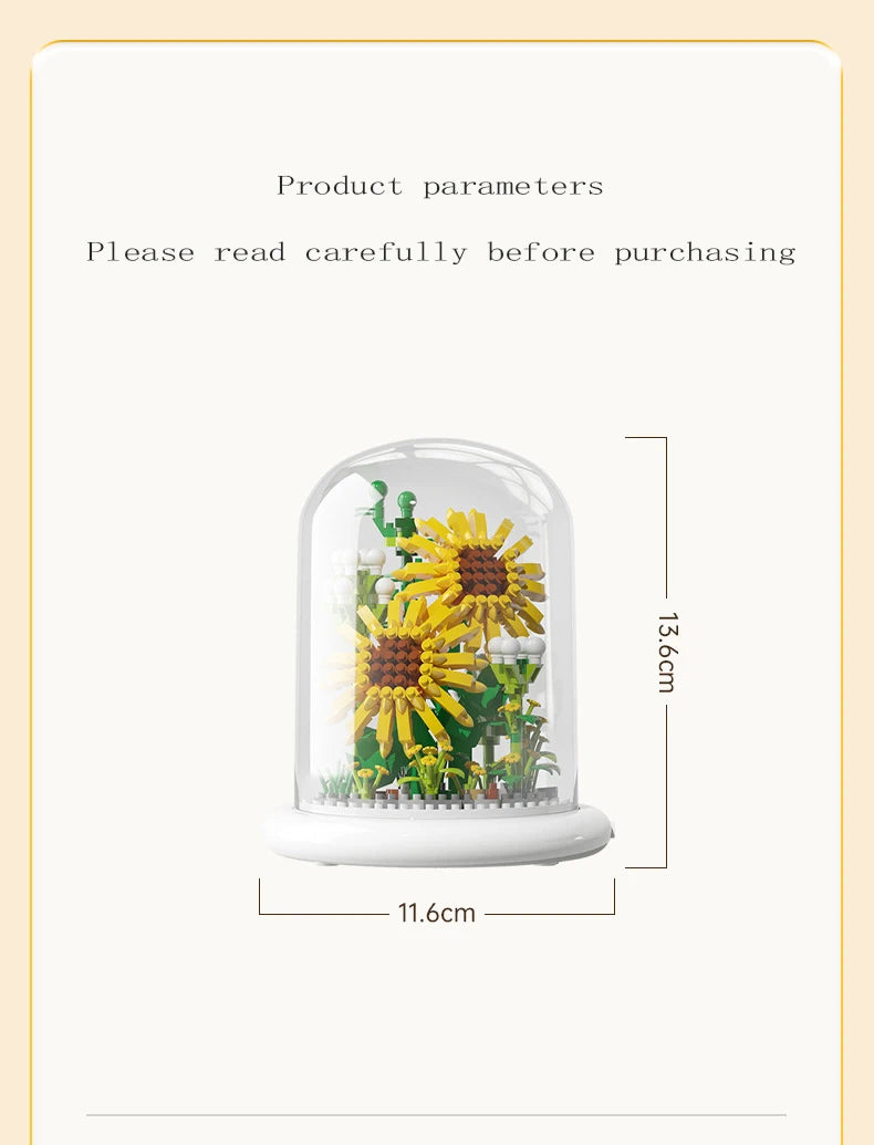 Building block flower eternal rose small particle building block assembly toy gift desktop decoration