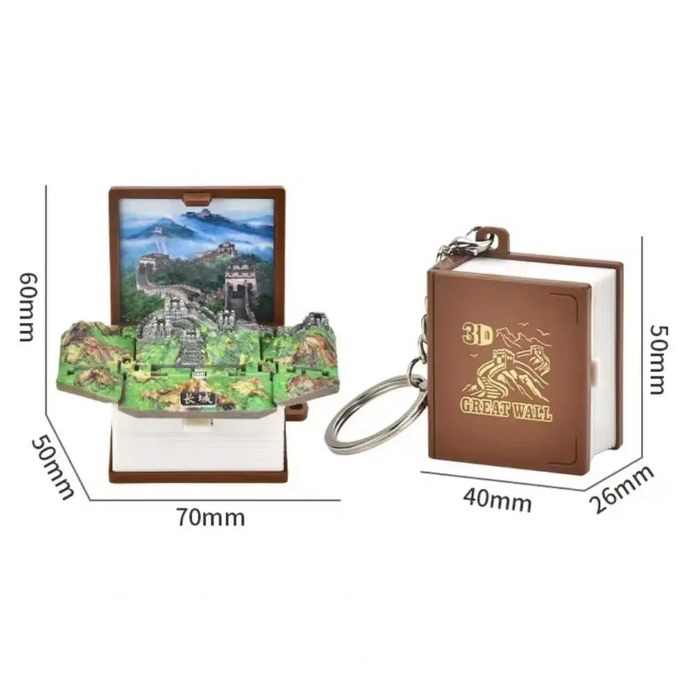 2Pcs Storypop Keychain Mini 3D Book Folding Toy Pop-Up Story Book Keyring Decoration Educational Stress Relief Toy for Kids