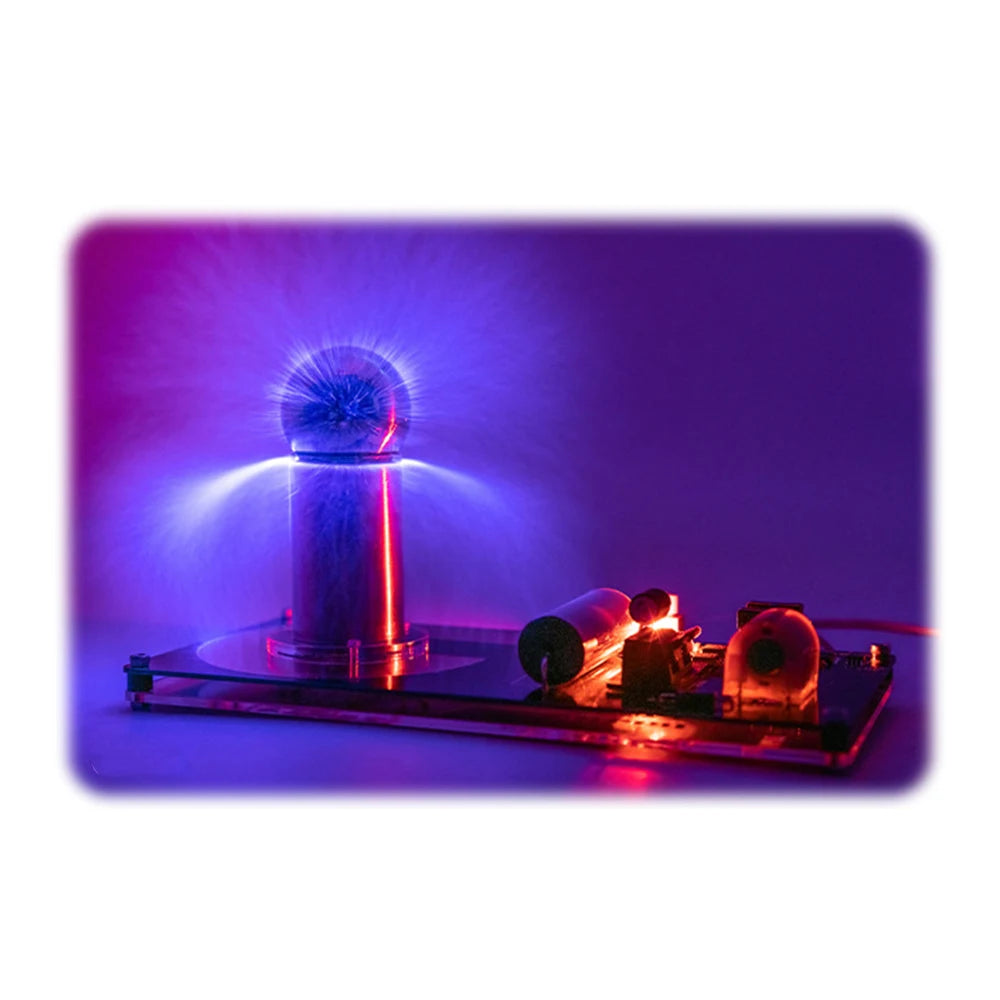 Tesla Coil DIY Kit Touchable Plasma Ball Spark Gap Arc Generator for Physics Teaching Science Experiment Model 9V Power Adapter