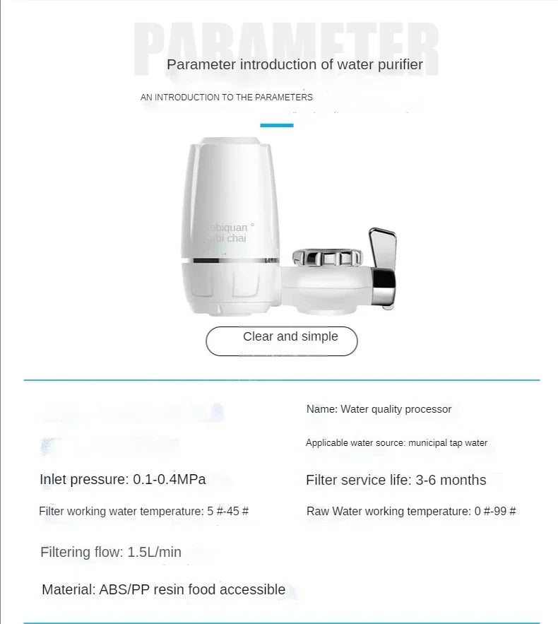 Tap Water Filter Washable Replacement Kitchen Faucet Long Lasting Filtro Water Purifier Tap Filter Chlorine