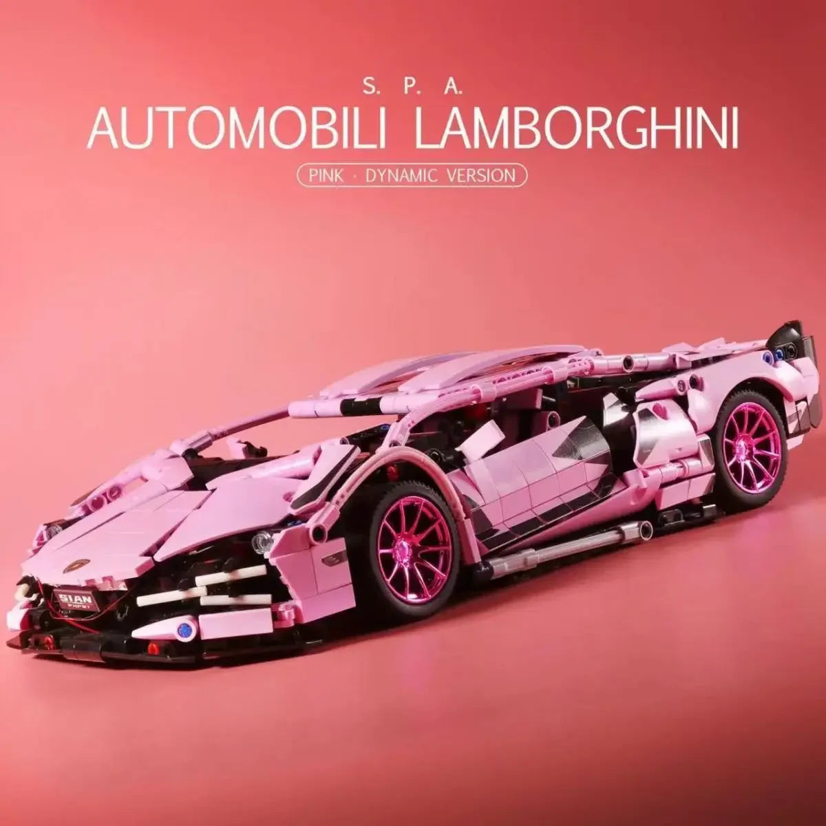 1280 piezas técnicas 1:14 Lambo rosa Super Sports Car Building Blocks MOC City Speed Vehicle Assemble Bricks Toys para niños