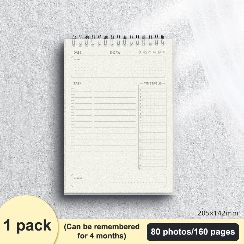 1 agenda planificadora A5, cuaderno en espiral, horarios, plan diario, lista de tareas, bloc de notas grueso, material escolar de oficina, papelería