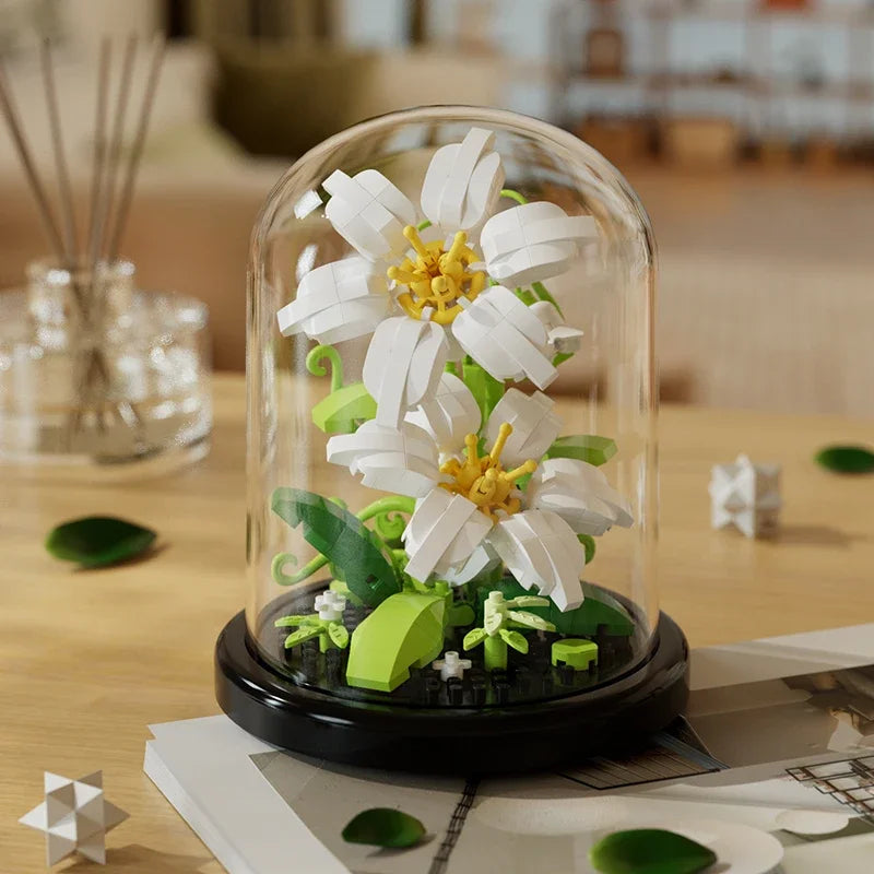 Building block bouquet assembly toy children's puzzle building block toy parent-child interactive desktop decoration