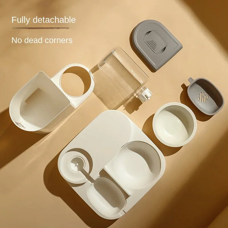 Automatic Pet Cat Feeder Drinking Water Large Capacity Water Dispenser Dry Wet Separation Cat Bowl Pet Supplies