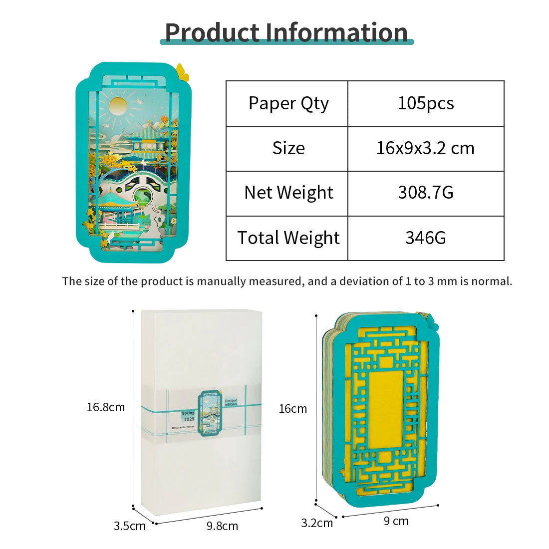 3d calendar 2025 memo pad 3d sticky pads crafting new Year's gift paper art 3d sculpture desk accessories small gifts for guests