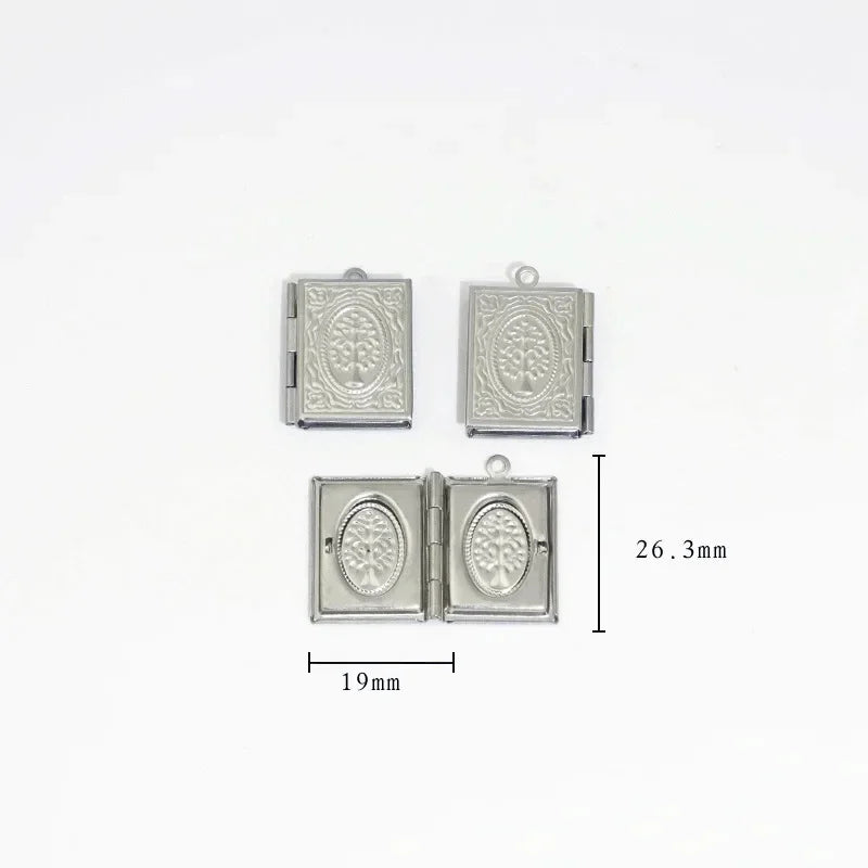 BoYuTe (20 Pieces/Lot) 316 Stainless Steel Oval Shaped Locket Pendant Can Open Photo Locket Diy Jewelry Materials