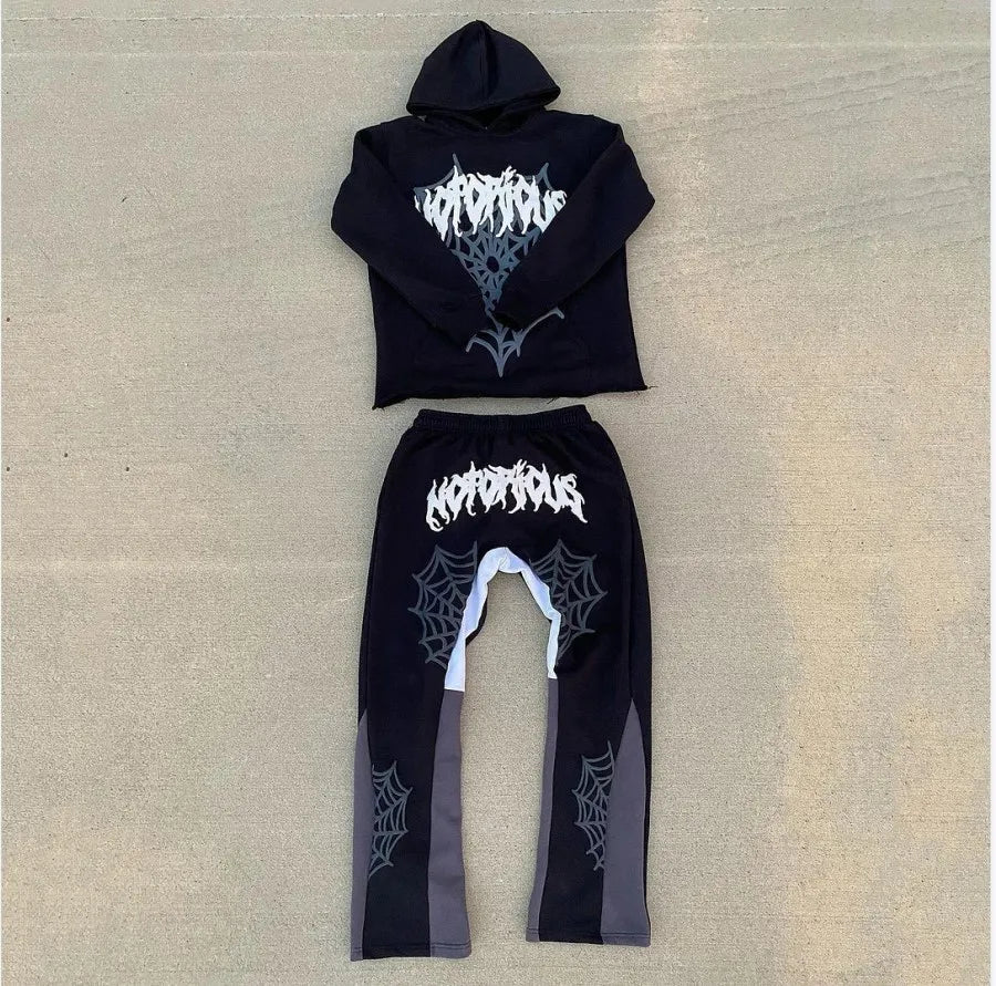 Sudadera con capucha con estampado de araña Y2k para hombre y mujer, estilo hip hop, chaqueta de manga larga, abrigos, top, sudadera con capucha holgada informal de otoño e invierno de estilo Harajuku