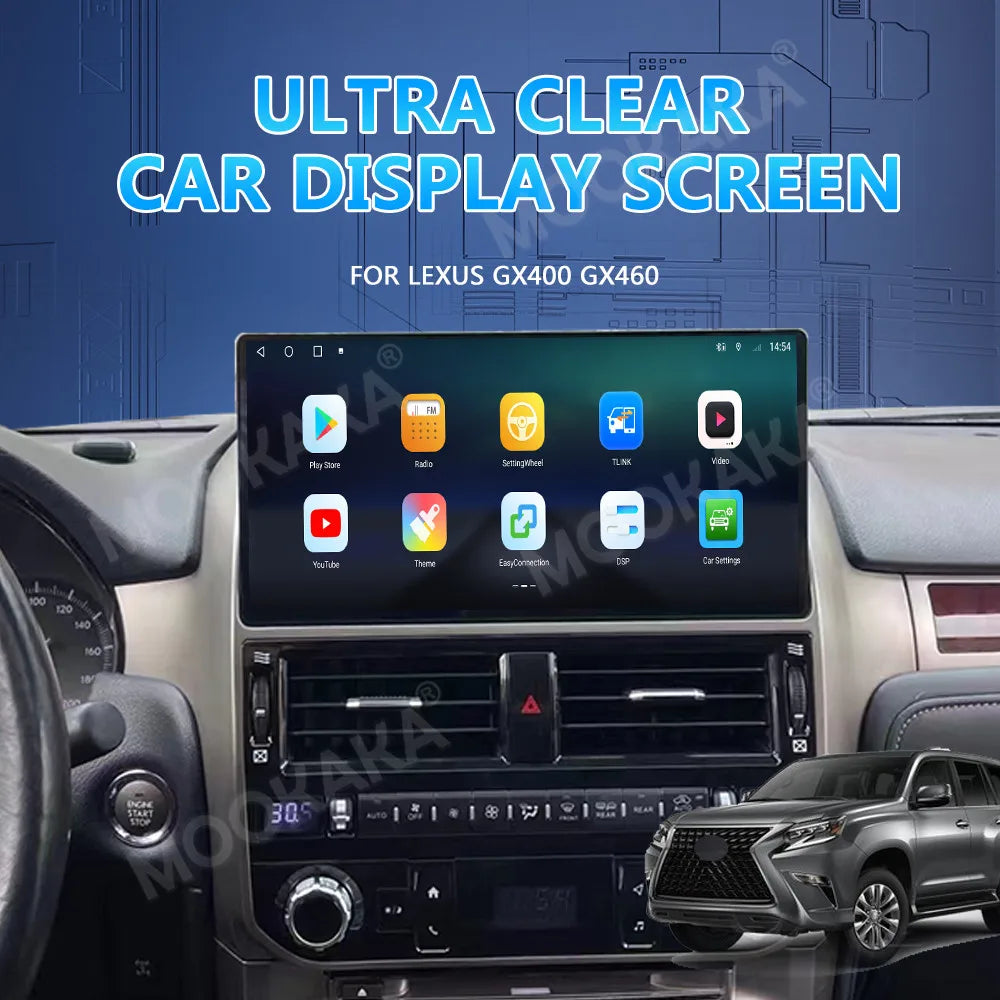 Android For Lexus GX400 GX460 2010-2020 Car Radio 8+256GB Multimedia Player Recorder 12.3" Touch Screen Head Unit Carplay Navi