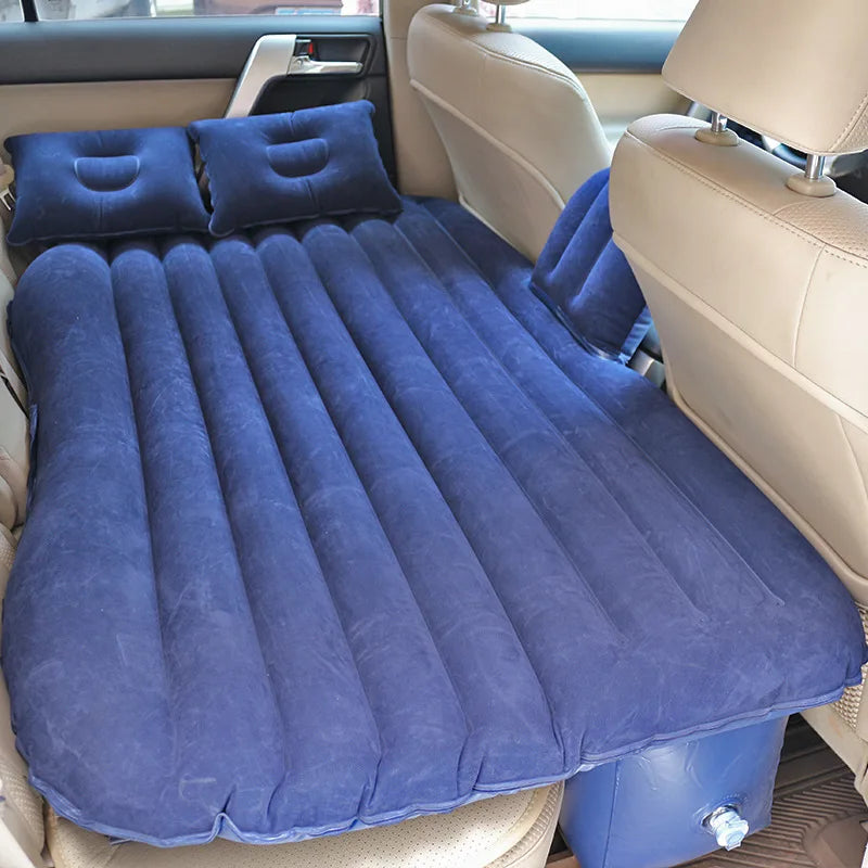 Suministros para el interior del automóvil, colchón inflable para el asiento trasero del automóvil, articulado/dividido con flocado graduado, 135 x 80 cm