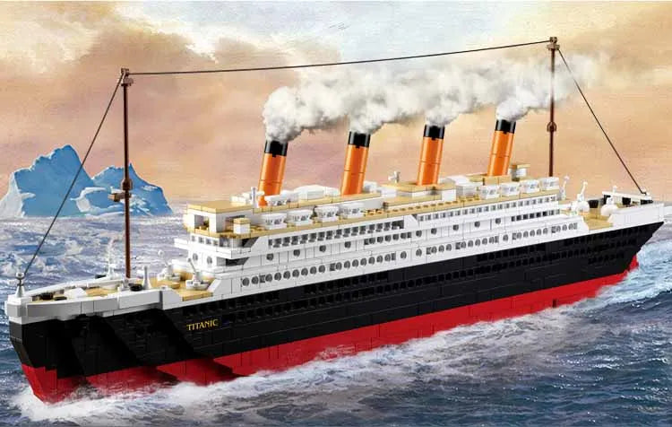 Titanic Rms Cruise Boat Ship City Model Building Kits 3d Blocks Educational Figures Diy Toys Hobbies For Children Bricks