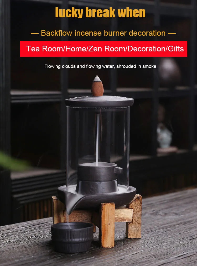 Purple Sand Time Comes Back Flow Incense Burner Decoration - Indoor Aroma Diffuser Stone Grinding Incense Pedestal Crafts