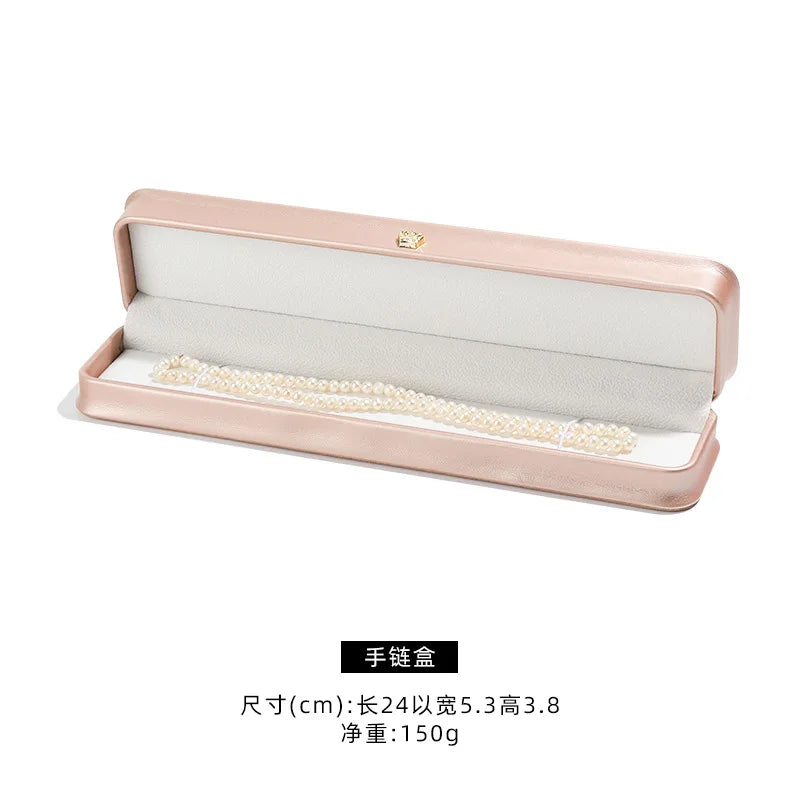 1 organizador de joyas de cuero, caja para anillos de boda, colgante, pulsera, collar, estuche de almacenamiento, embalaje de regalo, caja de exhibición al por mayor