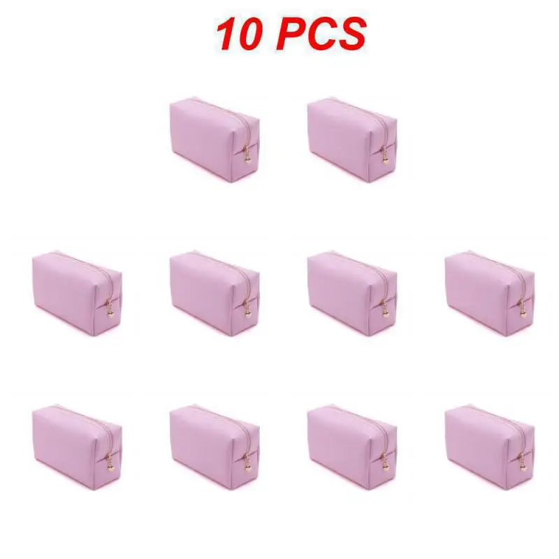 1 ~ 10 piezas de neceser pequeño para mujer, de piel sintética, resistente al agua, con cremallera, bolsa de maquillaje, organizador de maquillaje de viaje, estuche de belleza
