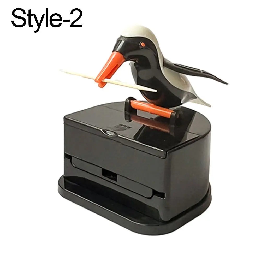 1PC Contenedor para palillos de dientes con forma de colibrí de dibujos animados Dispensador automático de palillos de dientes ABS Caja de soporte Decoración del hogar Accesorios de cocina