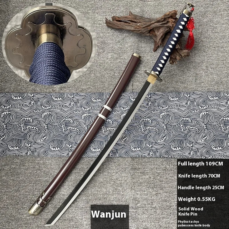 Tai Sword Katana Oriental Draw Sword with Sheath Tang Hengdao Wooden Sword Ancient Style Children's Toy Bamboo Wooden