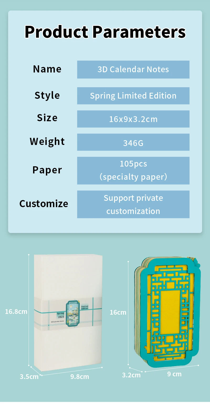 3d calendar 2025 memo pad 3d sticky pads crafting new Year's gift paper art 3d sculpture desk accessories small gifts for guests