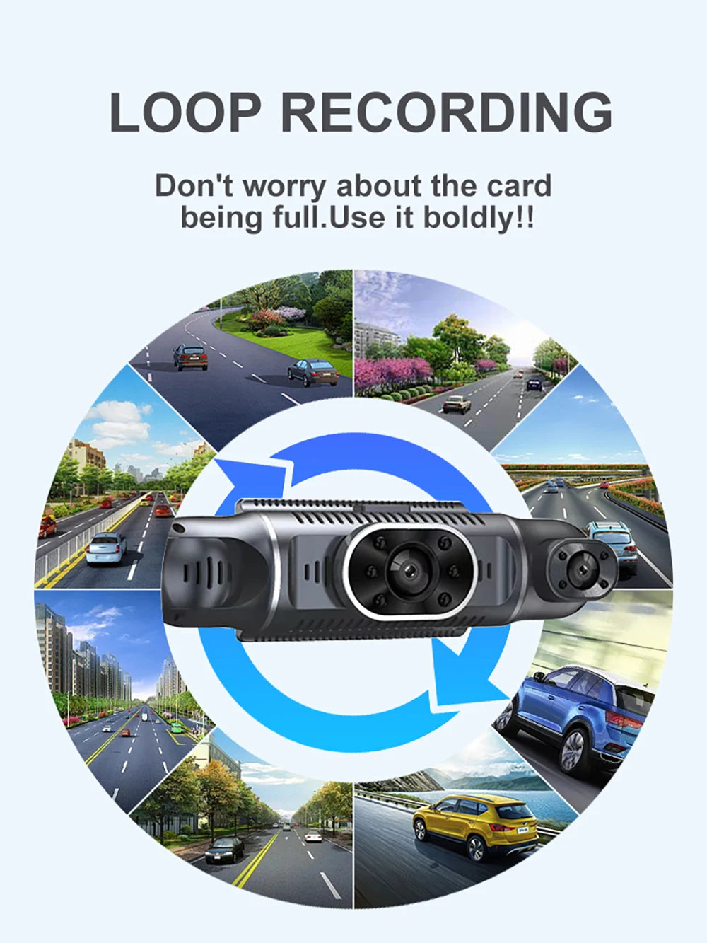 Grabadora de video DVR para automóvil de 4 lentes 1080P con control por aplicación WIFI, cámara de tablero de 360 grados, visión nocturna, cámara de visión trasera delantera izquierda y derecha para automóvil