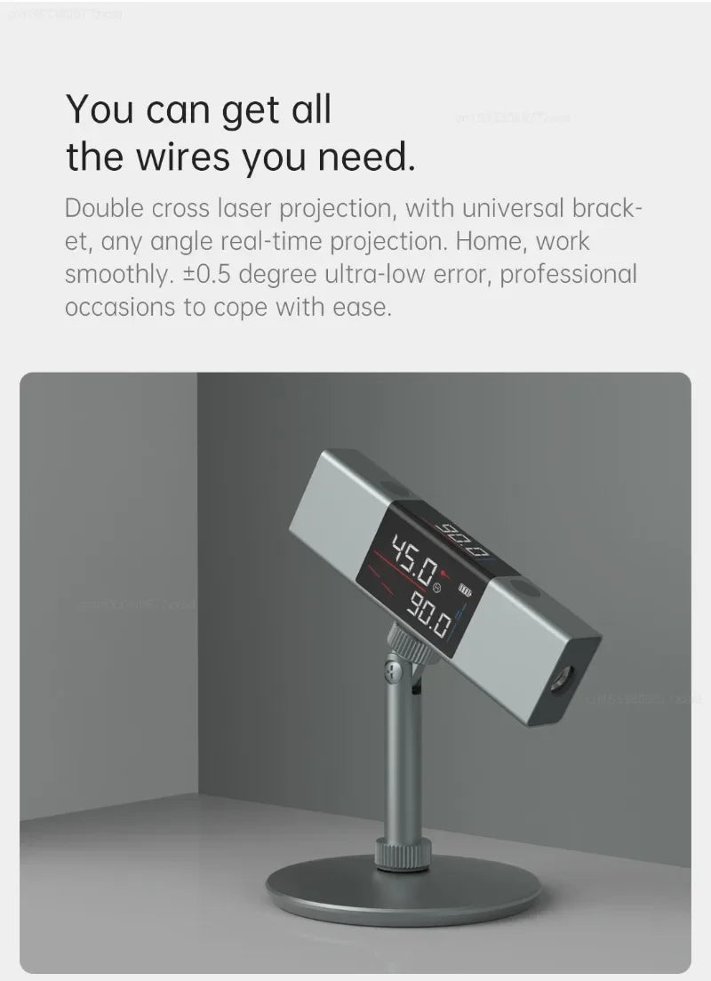 Xiaomi Duka Rapporteur laser Inclinomètre numérique Mesure d'angle 2 en 1 Niveau laser Règle Jauge Outils de construction Règle d'angle