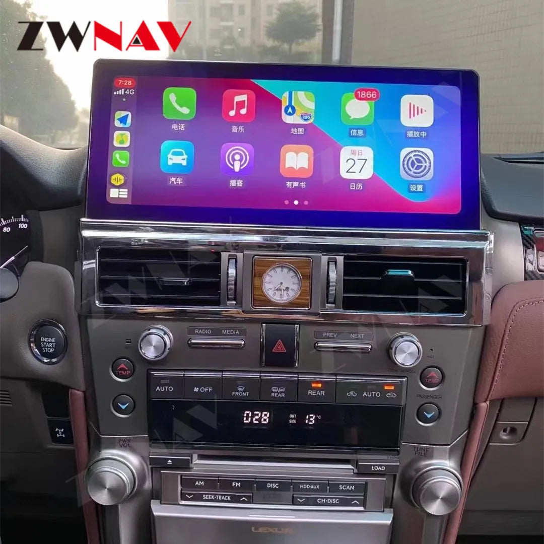 Radio para coche Android con pantalla IPS HD de 12,3" para Lexus GX460 GX400 2010-2020, reproductor multimedia, autorradio, navegación GPS, unidad principal 2 Din
