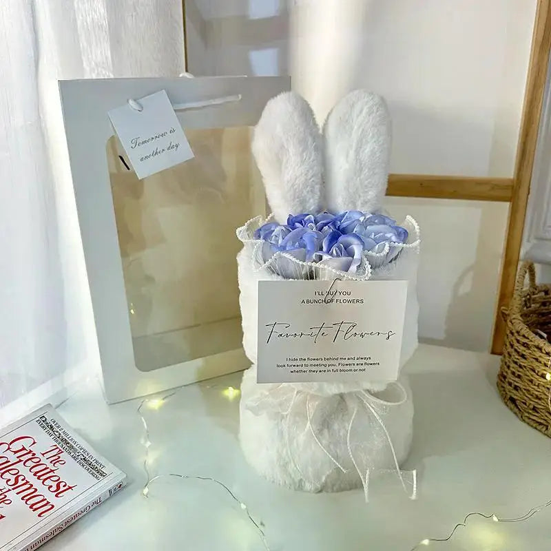 Rabbit Soap Flower Bouquet Valentine's Day Gifts Artificial Flower Bouquet for Party Supplies Bouqet Flowers Home Decoration