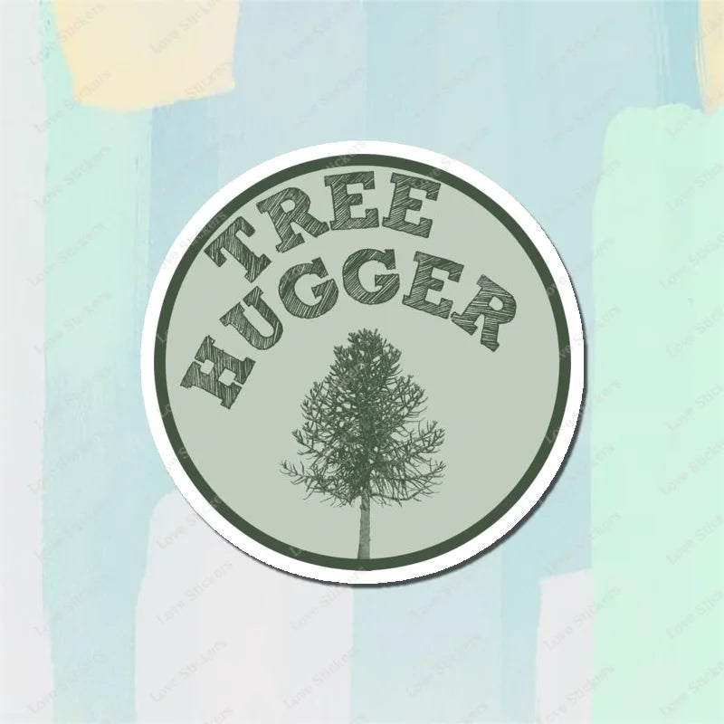 Retro Tree Hugger 5PCS Stickers for Living Room Bumper Anime Cute Kid Car Art Print Window Home Decor