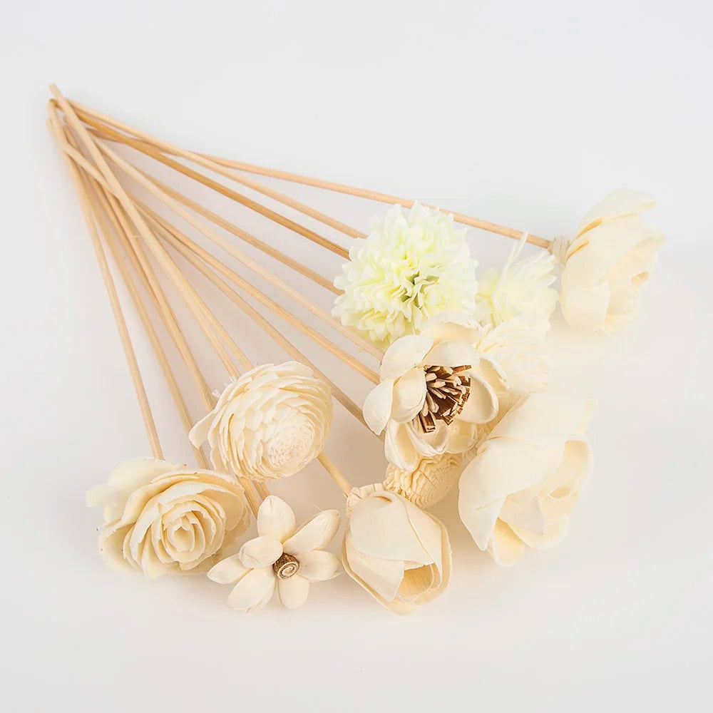 11 pcs Artificial Flower Rattan Sticks Fireless Fragrances Reed Diffuser Stick Reuse DIY Handmade Ornaments Home Decor