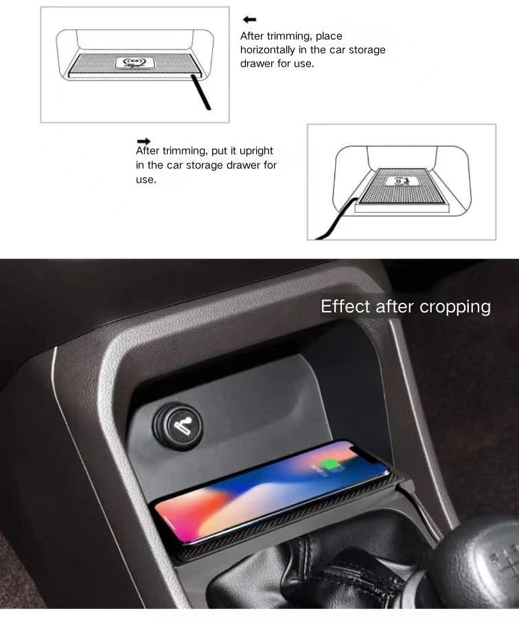 Alfombrilla de silicona antideslizante 2 en 1 de 15 W para salpicadero de coche, soporte de carga rápida, cargador inalámbrico Qi, base de carga para iPhone y Samsung