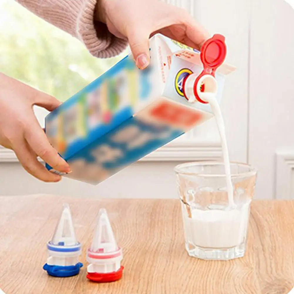 2pcs Milk Bottles Pourer Spout Pourer Milk Bottles Brick Drink Splitter Keep Drink Cool Fresh Kitchen Gadget Beverage Caps