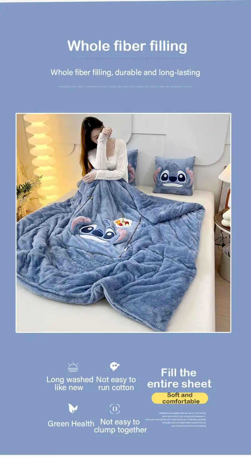 Autumn and Winter 2024 New Disney Double-Sided Arctic Cashmere Steedy Thicker New Throw Pillow Is Weighted Long Christmas Gift