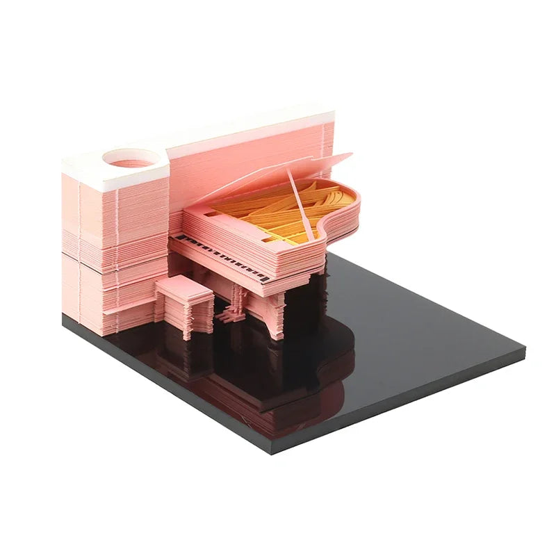 3D Piano Table Calendar Memo Pad Creative Exquisite Handicrafts Souvenirs DIY Desk Decoration New Year Gift for Office School