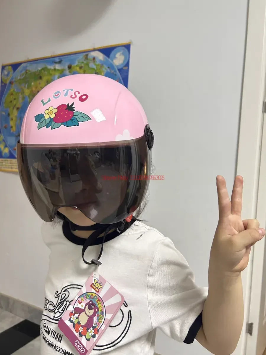 Summer Disney Donald Duck Motorcycle Super Light Open Face Helmet For Children Adult Helmet Safety Protective Helmet Gift Toy