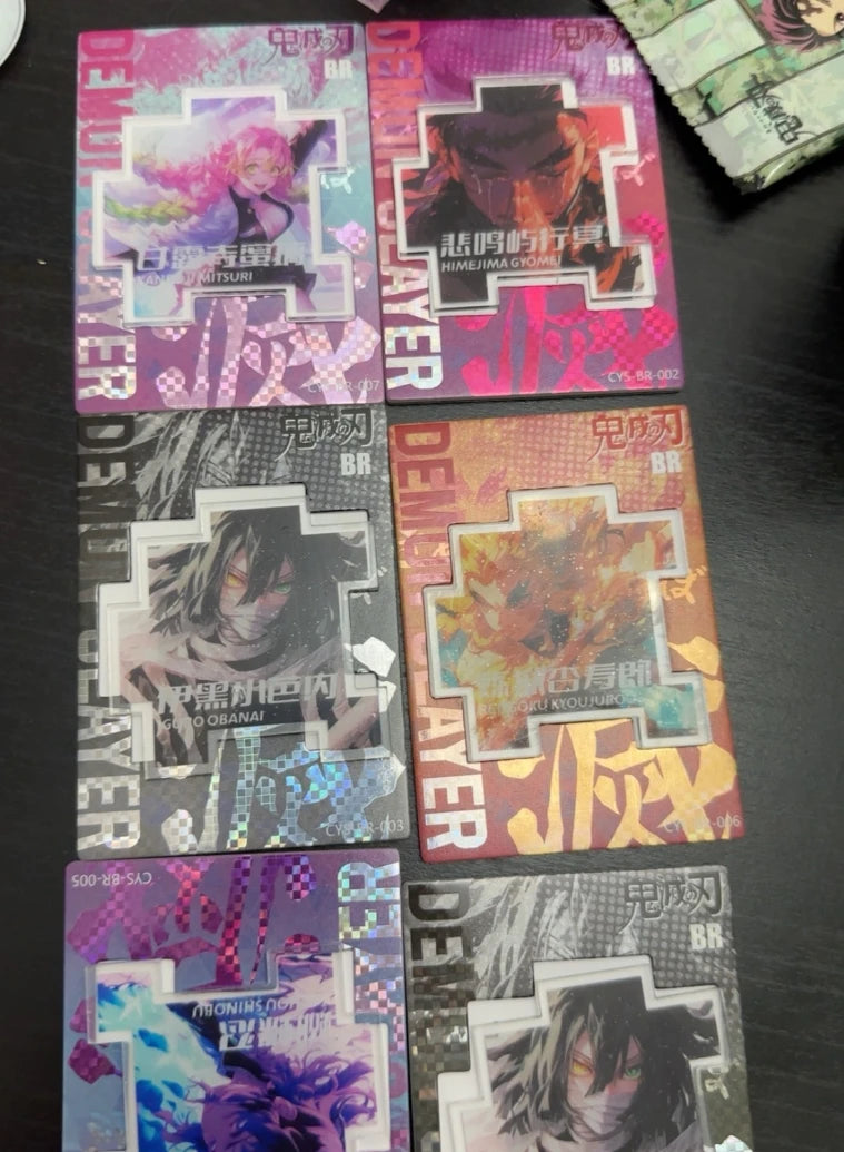 Anime Demon Slayer Kamado Tanjirou Kochou Shinobu Kanroji Mitsuri Iguro Obanai Collection Cards Christmas Birthday Gifts Toys