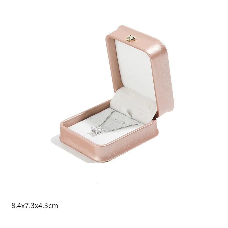 1 organizador de joyas de cuero, caja para anillos de boda, colgante, pulsera, collar, estuche de almacenamiento, embalaje de regalo, caja de exhibición al por mayor
