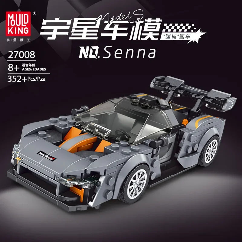 Yuxing-modelo mini-coche famoso, modelo de carreras deportivas, ocho cuadrículas, juguetes educativos para niños, bloques de construcción ensamblados