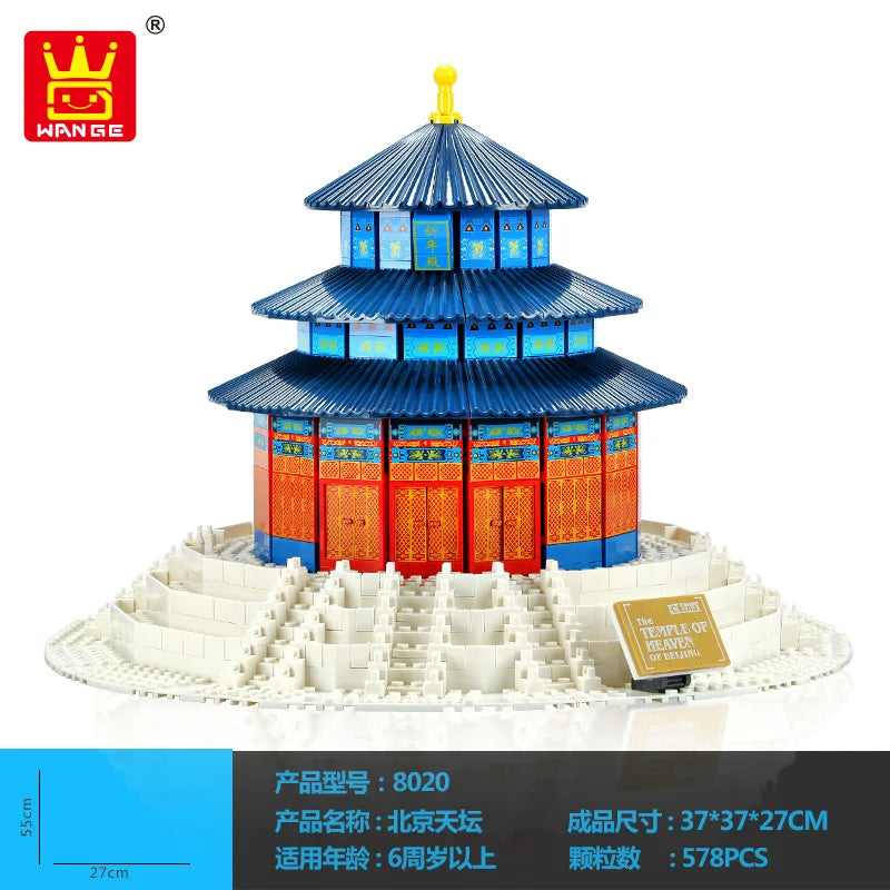 Wange Blocks World Architecture Building Bricks Castle Villa House Big Ben Church DIY Toys for Man Gifts Girl Adult Present