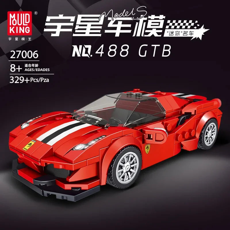 Yuxing-modelo mini-coche famoso, modelo de carreras deportivas, ocho cuadrículas, juguetes educativos para niños, bloques de construcción ensamblados