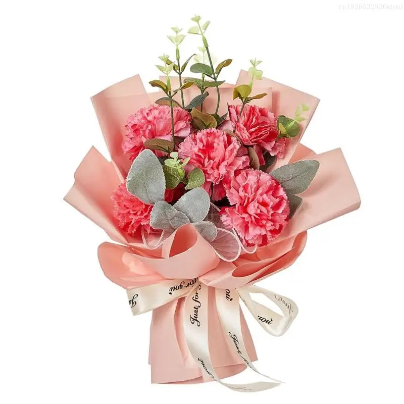Artificial Flower Bouquets for Valentines Day, Mother Day, Crochet Flower Bouquets with Bear for Graduation Ceremony F0T4