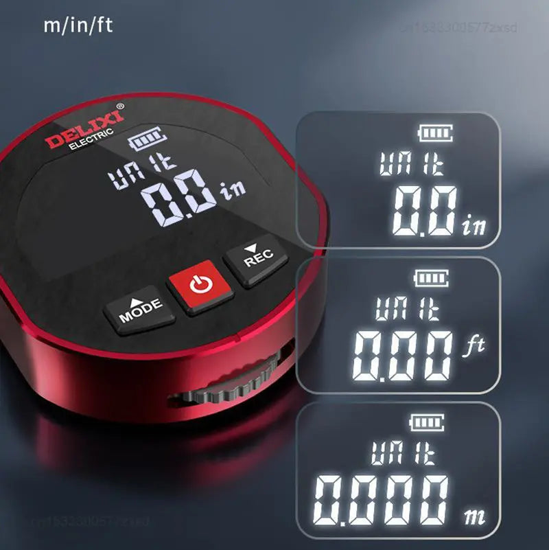 Cinta métrica con telémetro Xiaomi DELIXI, regla electrónica con rodillo, arco curvo plano de alta precisión, medidor de distancia láser