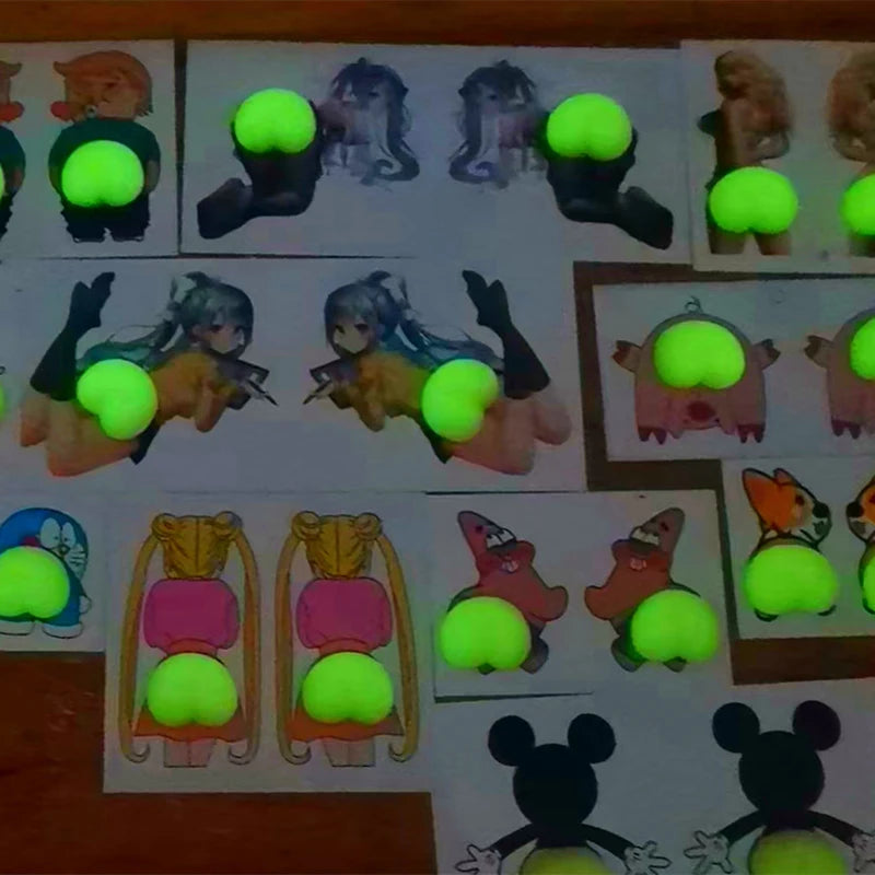 10 piezas de mini bolas de silicona con forma de melocotón para aliviar el estrés y la ansiedad, accesorio para bricolaje con luz nocturna, regalo de fiesta