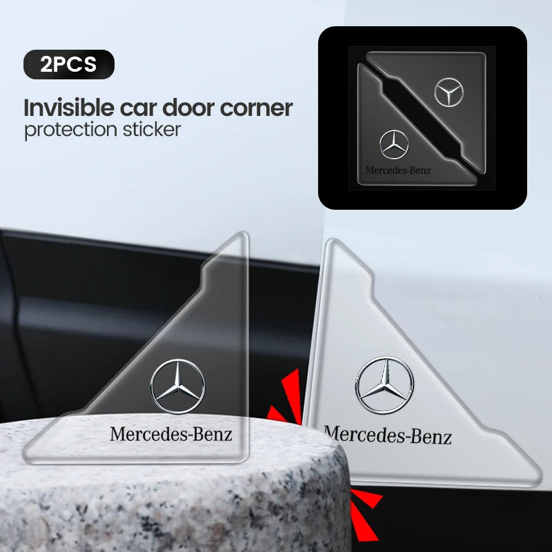 2Pcs Car Door Corner Cover Anti-Scratch Protection Sticker For Mercedes benz A C E class AMG W204 W205 W176 W211 W213 GLA GLC
