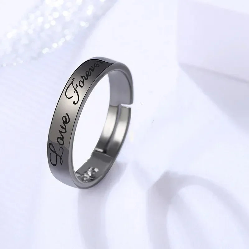 1 par de anillos de pareja de rombos blancos y negros, anillo abierto para mujeres y hombres, anillos de dedo ajustables, regalo de joyería de aniversario para amantes románticos