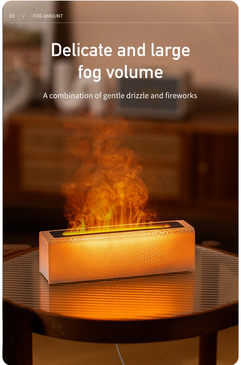 Vissko 7-Colorful Flame Diffuser USB Air Humidifier Aromatherapy Essential for Bedroom Yoga Home Oil Diffuser Fragrance Diffuser