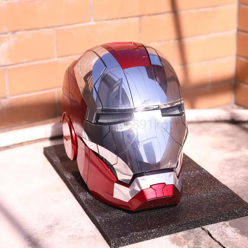 2024 New 1:1 Marvel Iron Man Mk5 Electric Helmet Multi-piece Opening And Closing Helmet Voice Control Eyes Model Adult Toy Gifts